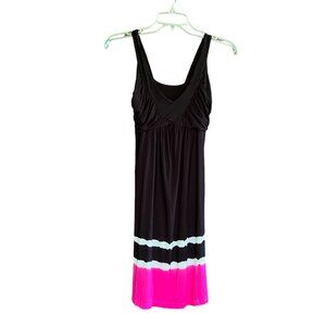 NWT Boston Proper Dip-Dye Black/Fuchsia Day Dress, Size XXS